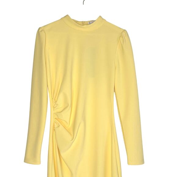 Elliatt Nola Mock Neck Long Sleeve Maxi Slit Dress in Butter Yellow - Picture 5 of 13